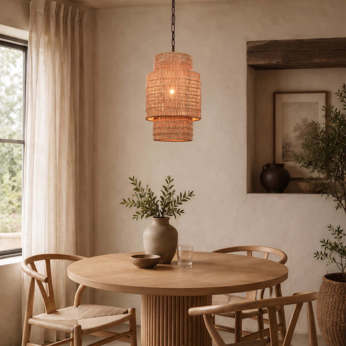 Cavana Rattan Round Pendant 9D