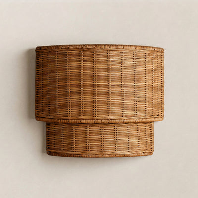 Cavana Rattan Tiered Wall Sconce 10"H 