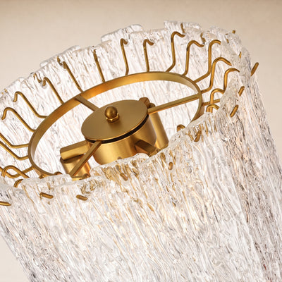 Nerisse Textured Glass Drum Floor Lamp 14"D 