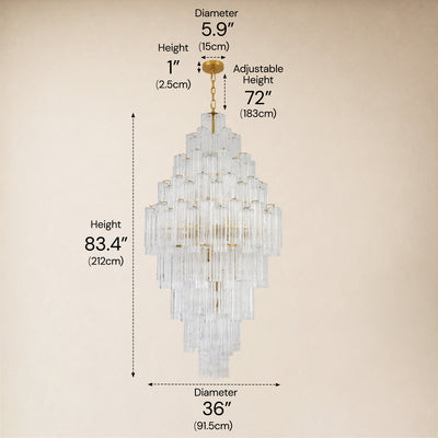 Lumeris Crystal Cascade Chandelier 36"D 
