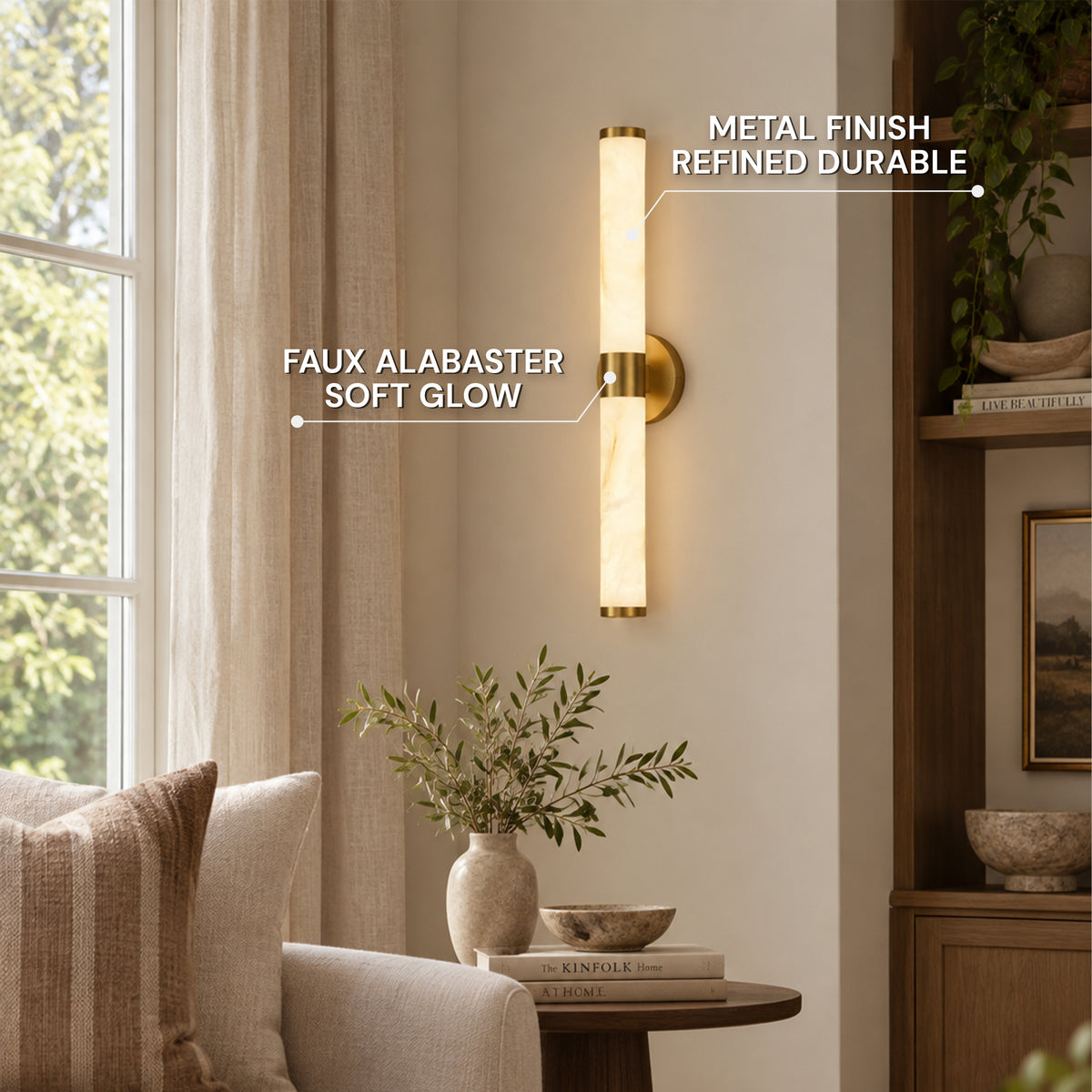 Valenne Resin Cylinder Wall Sconce 23.6"H