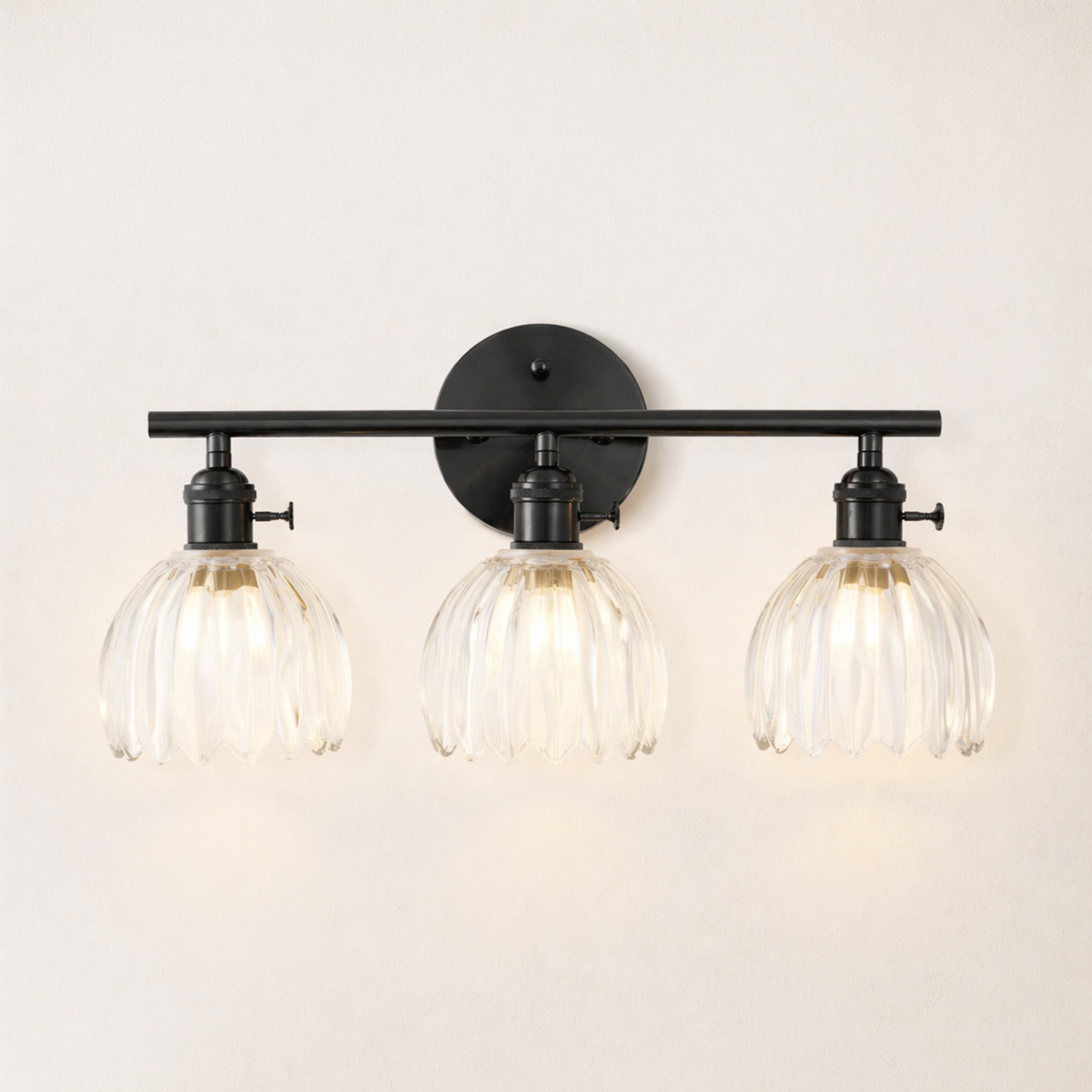 Orbixa Clear Glass 3-Lights Wall Sconce 18.8