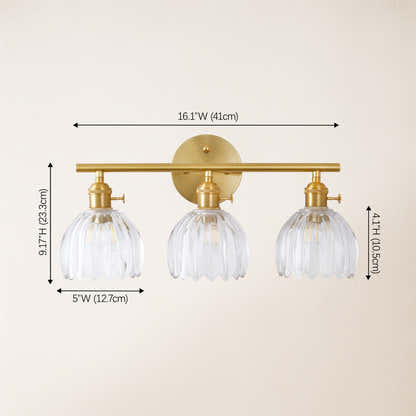 Orbixa Clear Glass 3-Lights Wall Sconce 18.8"W