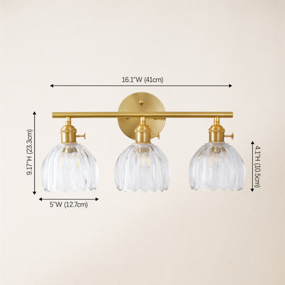 Orbixa Clear Glass 3-Lights Wall Sconce 18.8"W