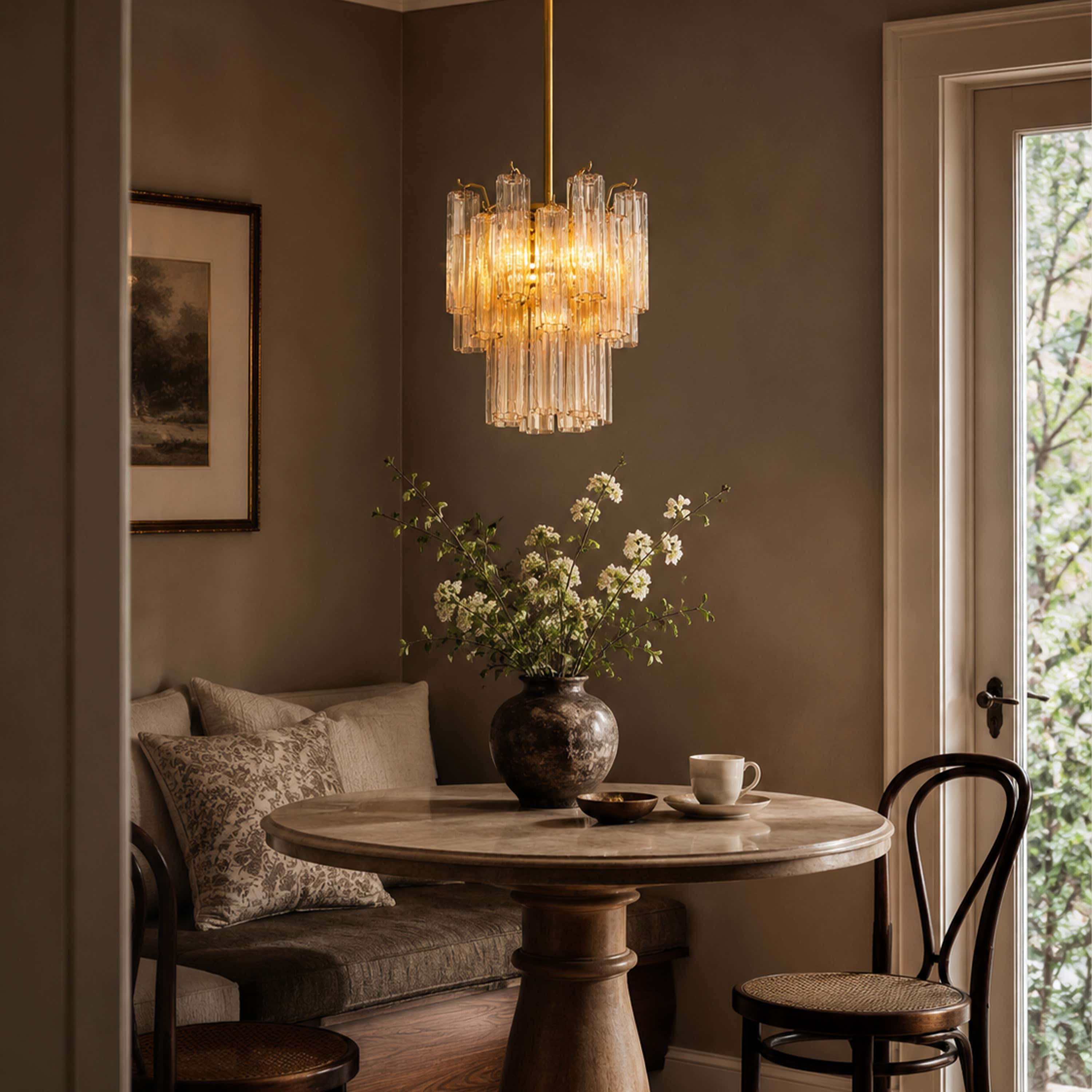 Dawel Glass Round Chandelier 12"D