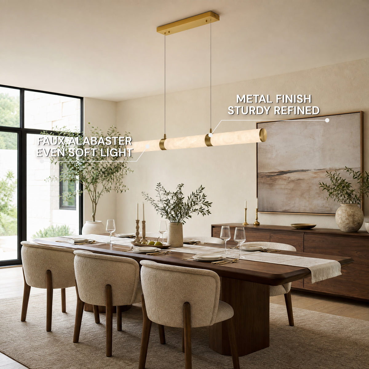 Remi Resin Linear Chandelier 47"W