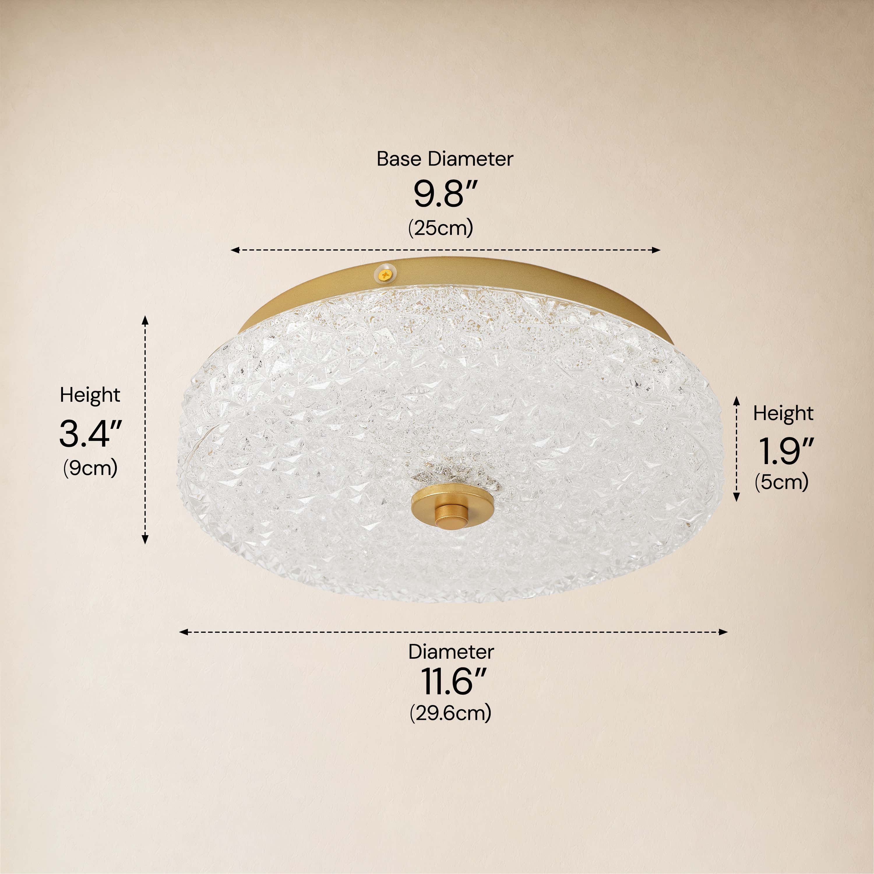 Marielle Crystal Glass Round Flush Mount