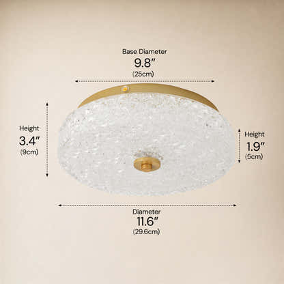 Marielle Crystal Glass Round Flush Mount