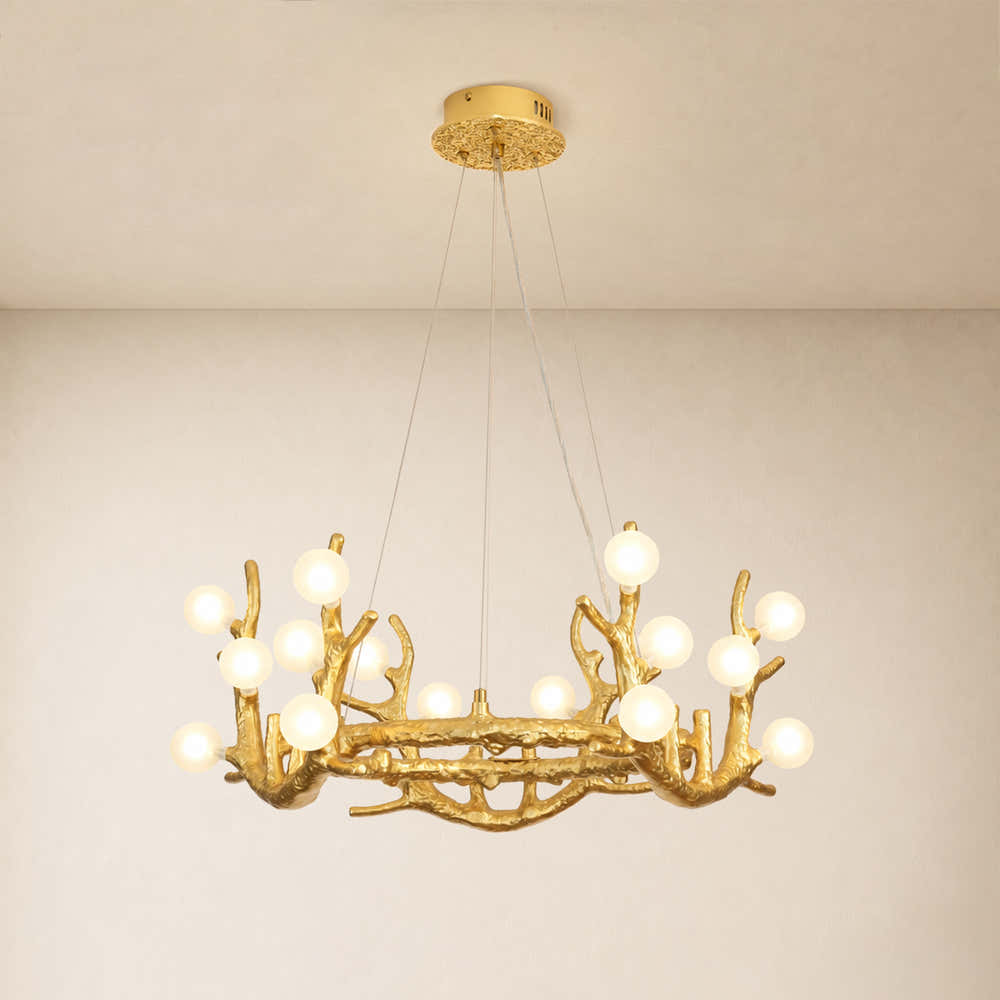 Cervia Antler Branch Chandelier 26"D#Finish_Gold