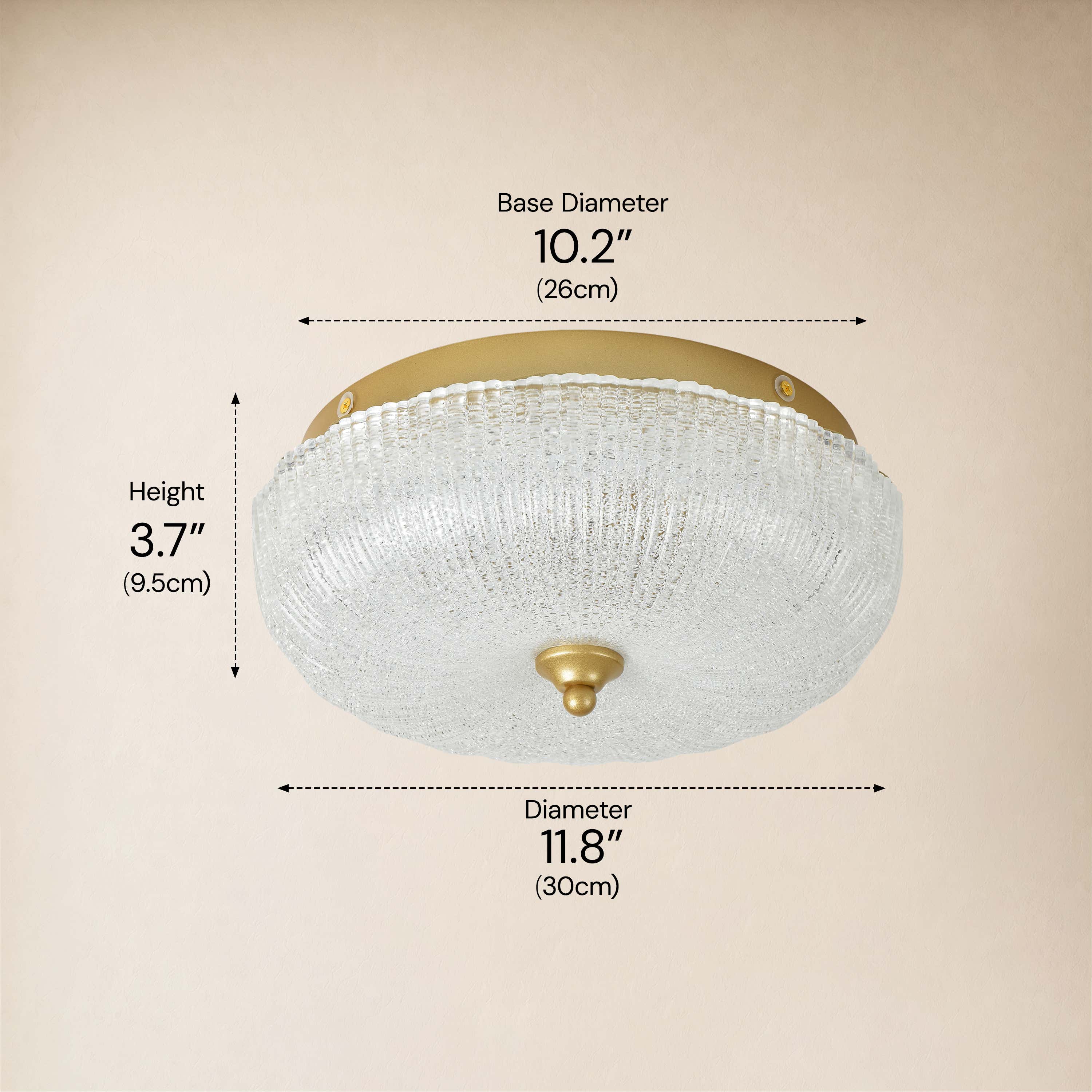 Marielle Pumpkin Crystal Glass Round Flush Mount