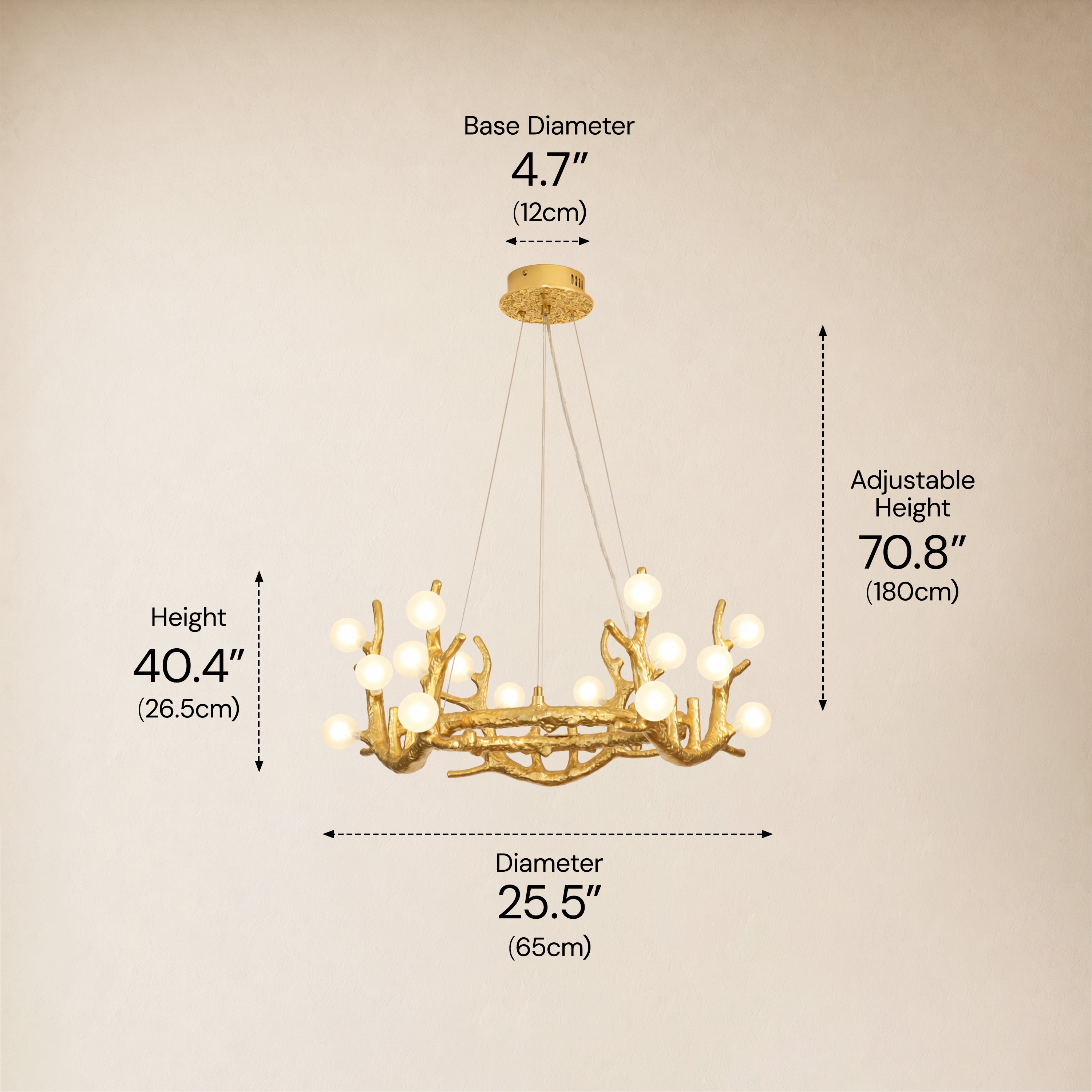 Cervia Antler Branch Chandelier 26"D