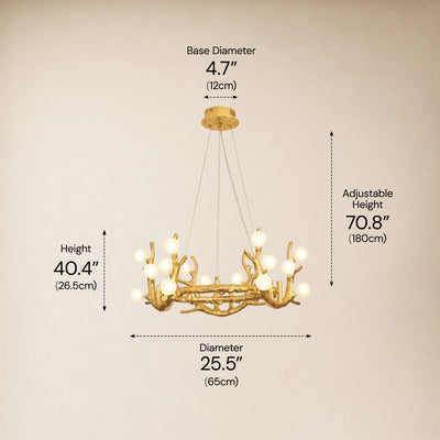 Cervia Antler Branch Chandelier 26"D