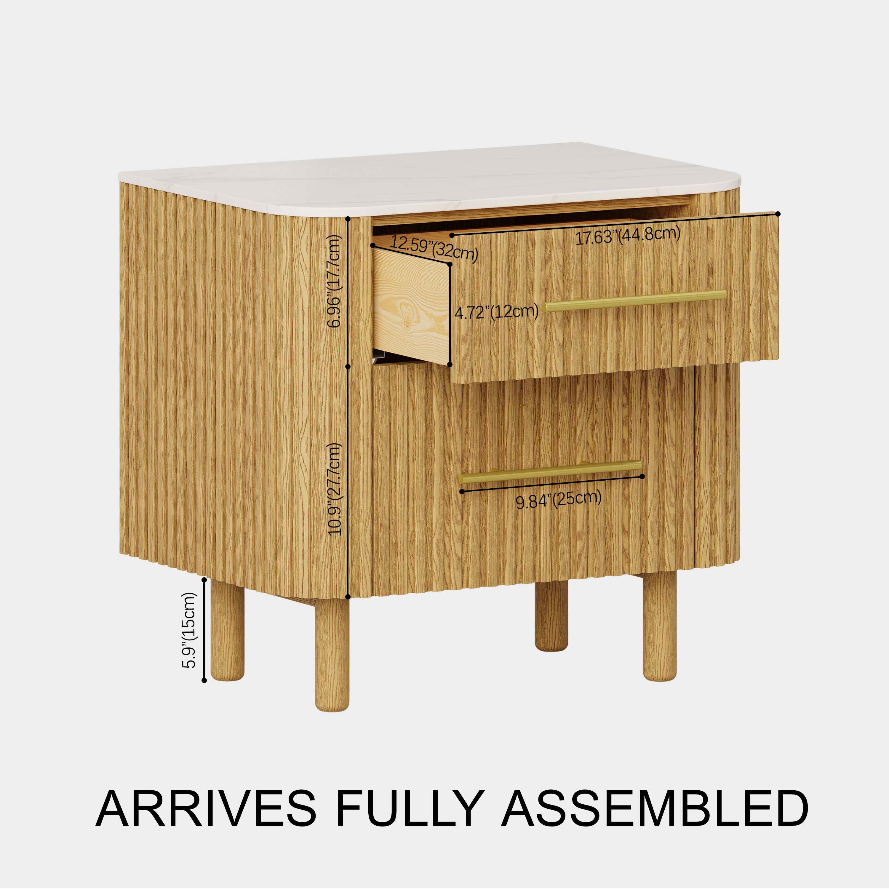 Charlie Sintered Stone Nightstand 26" W