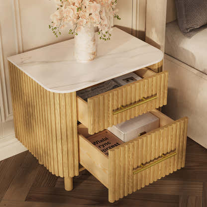 Charlie Sintered Stone Nightstand 26" W