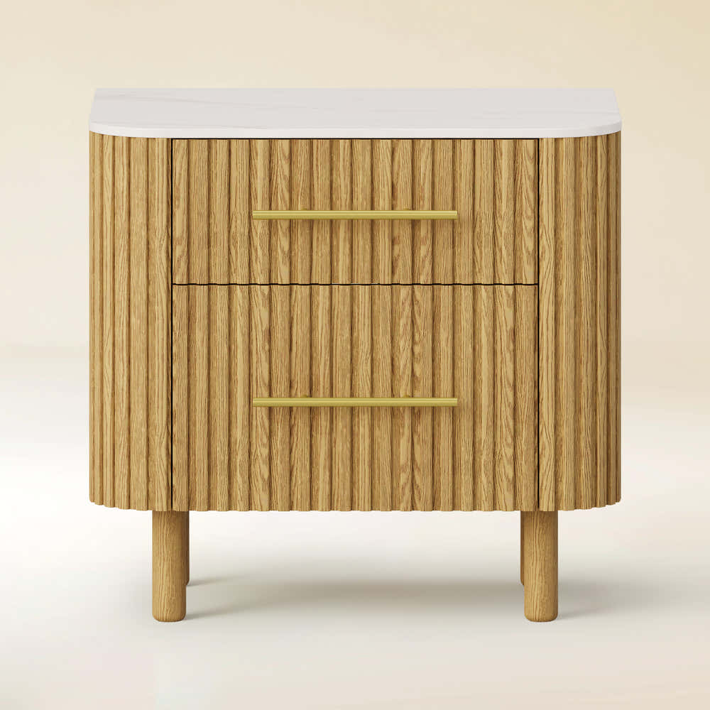 Charlie Sintered Stone Nightstand 26" W