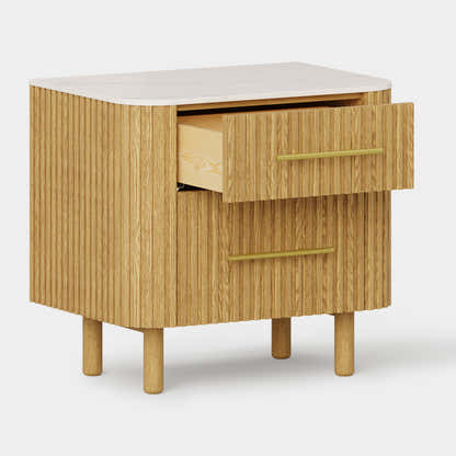 Charlie Sintered Stone Nightstand 26" W