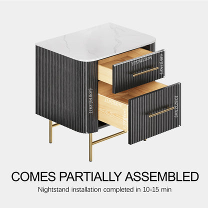 Ewan Sintered Stone Nightstand 26"W