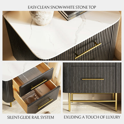 Ewan Sintered Stone Nightstand 26"W