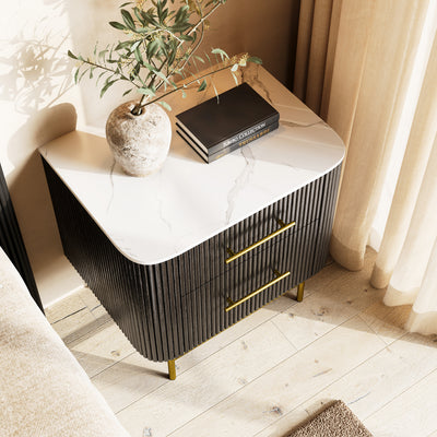 Ewan Sintered Stone Nightstand 26"W