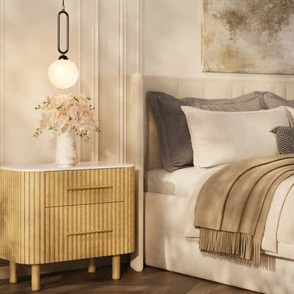 Charlie Sintered Stone Nightstand 26" W