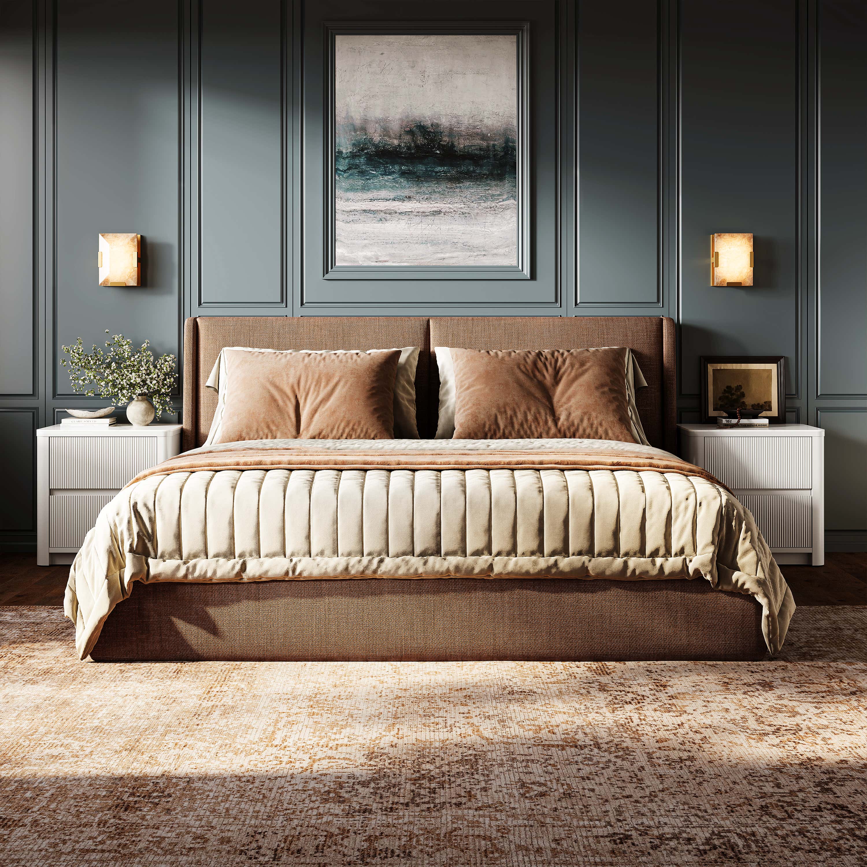 Celia Burnt Stone Nightstand 20"