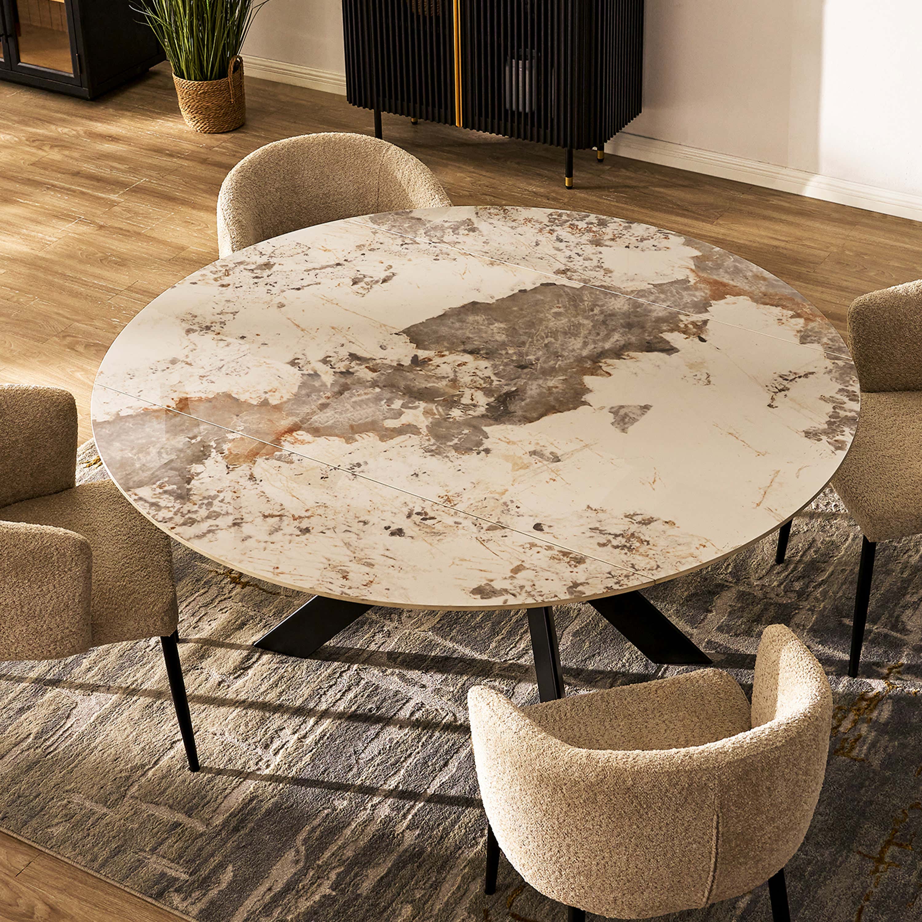 Labarthe Round Sintered Stone Dining Table 63"