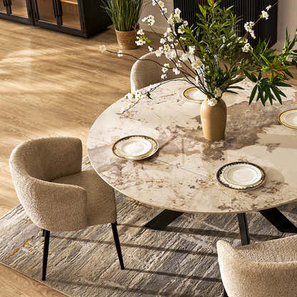 Labarthe Round Sintered Stone Dining Table 63"