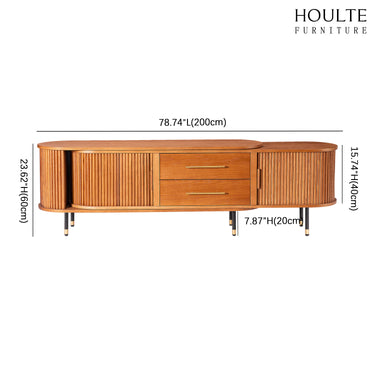 Ewan Oak Extendable Media Console 78.74" to 110.24"