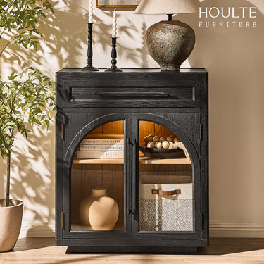 Alvar Arched Oak Storage Cabinet with Drawers