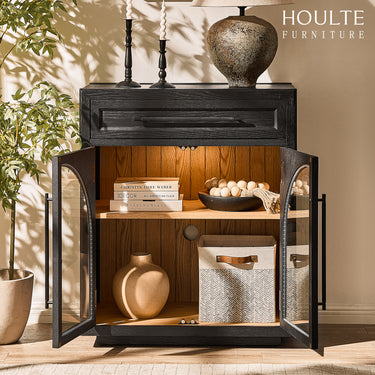 Alvar Arched Oak Storage Cabinet with Drawers