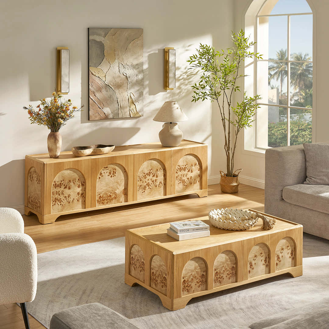 HOULTE Aurora Oak Coffee Table 48 inch — natural warm wood