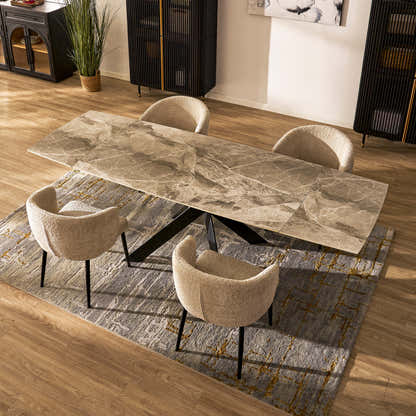 Labarthe Extended Rectangular Sintered Stone Dining Table 63"-95"