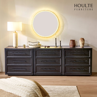 Alvar 96″ Oak 9-Drawer Chest(Set of 3)