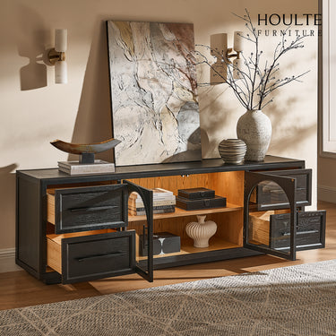 Alvar Oak Media Console 80"W