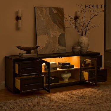 Alvar Oak Media Console 80"W