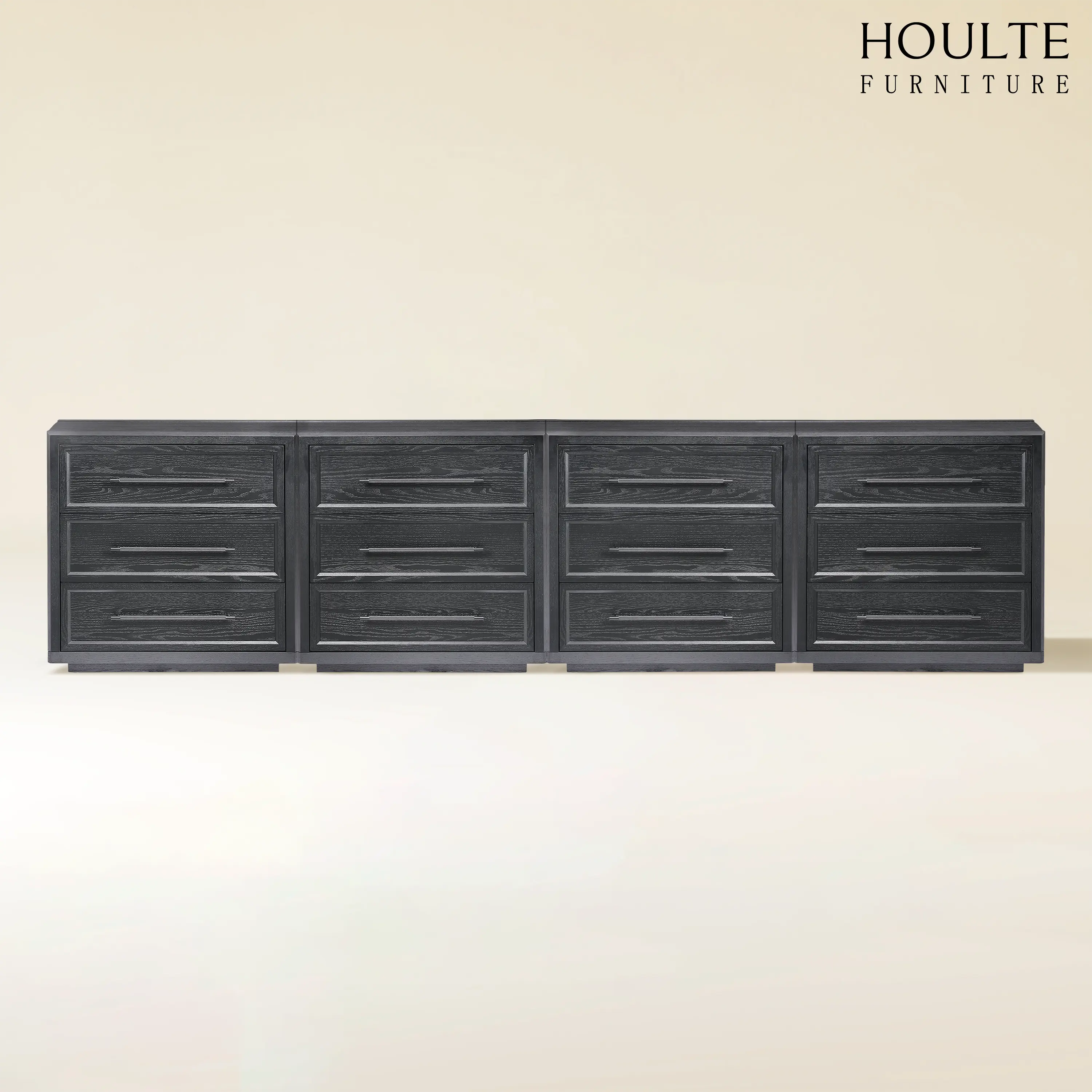 Alvar 126″ Oak 12-Drawer Chest(Set of 4)