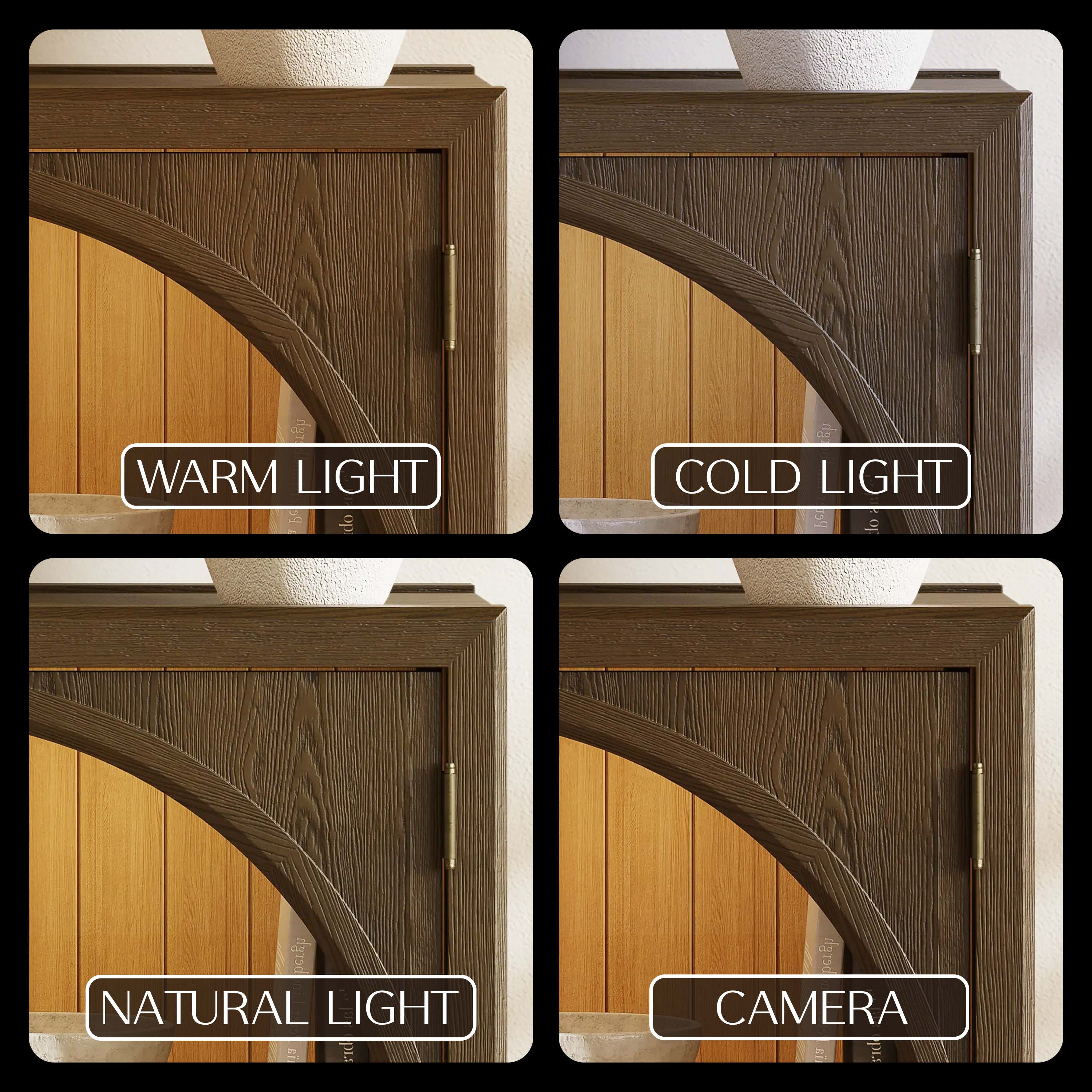 Alvar Arched 91″ Oak Modular Media Console(Set of 3)