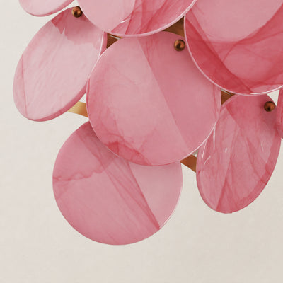 Auralis Pink Glass Disc Wall Sconce 15"W