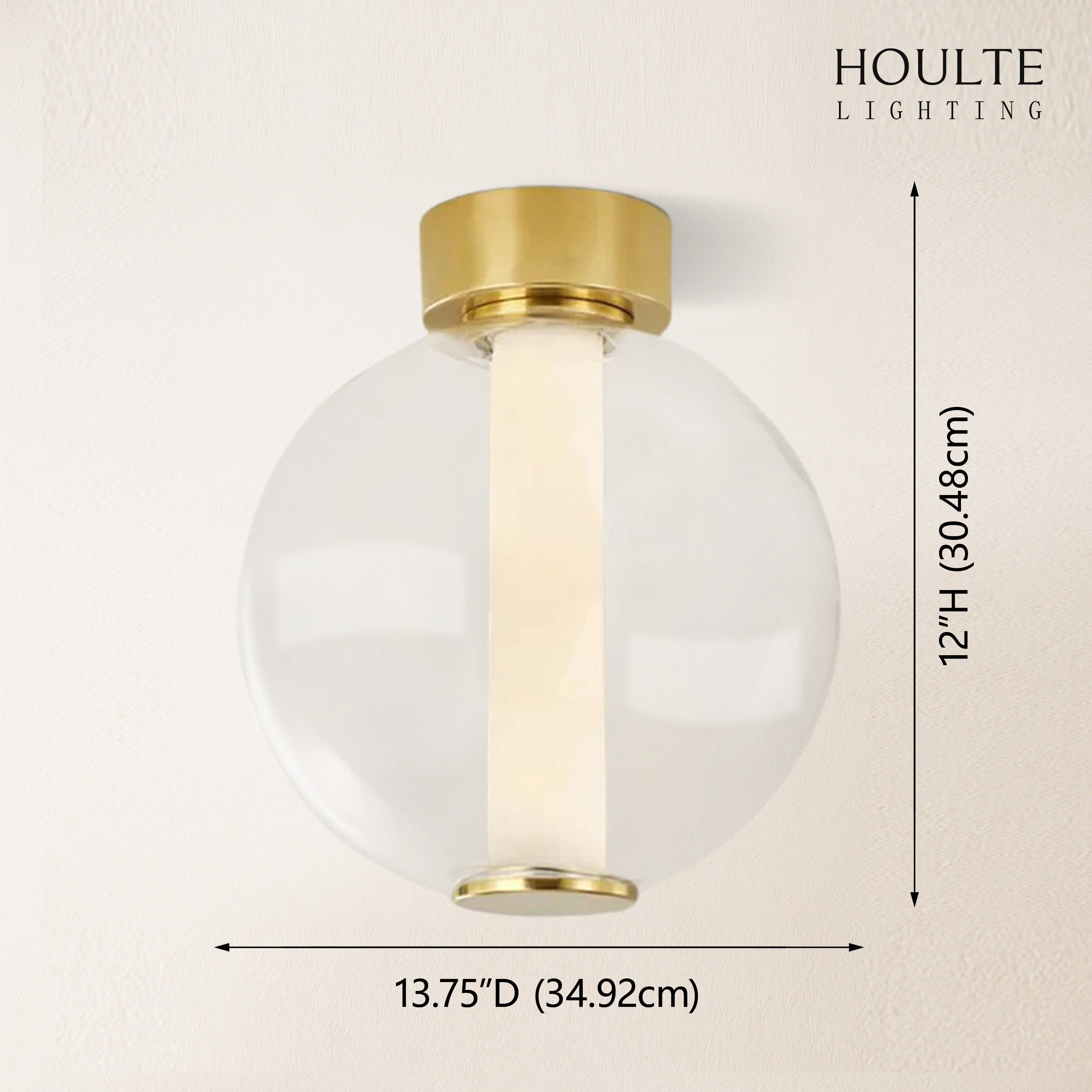 Auroba Alabaster Tube Glass Globe Ball Ceiling Light
