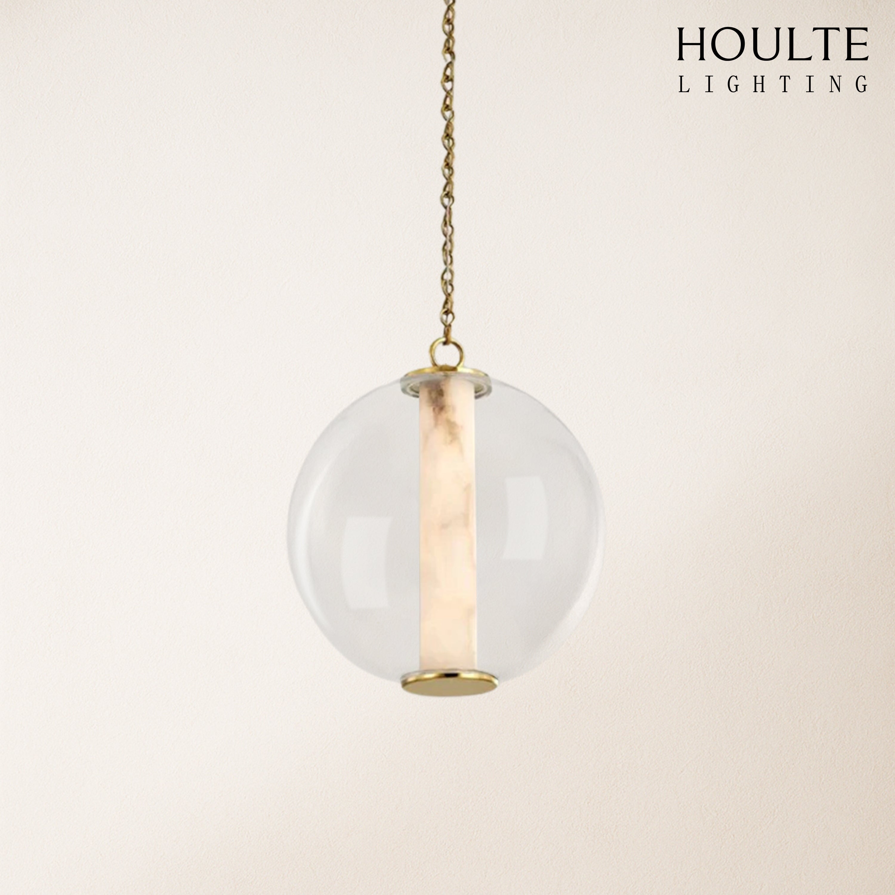 Auroba Alabaster Tube Glass Globe Pendant
