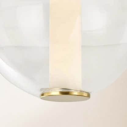 Auroba Alabaster Tube Glass Globe Pendant 14''D