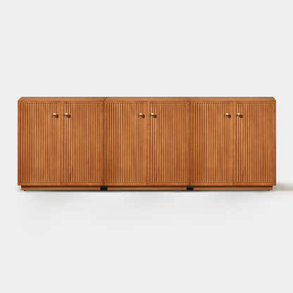 Avery Oak Media Console 90"W(Set of 3)