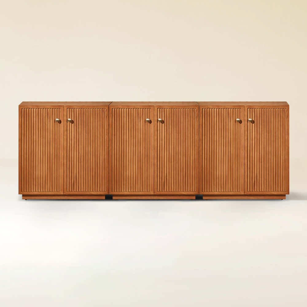 Avery Oak Media Console 90"W(Set of 3)