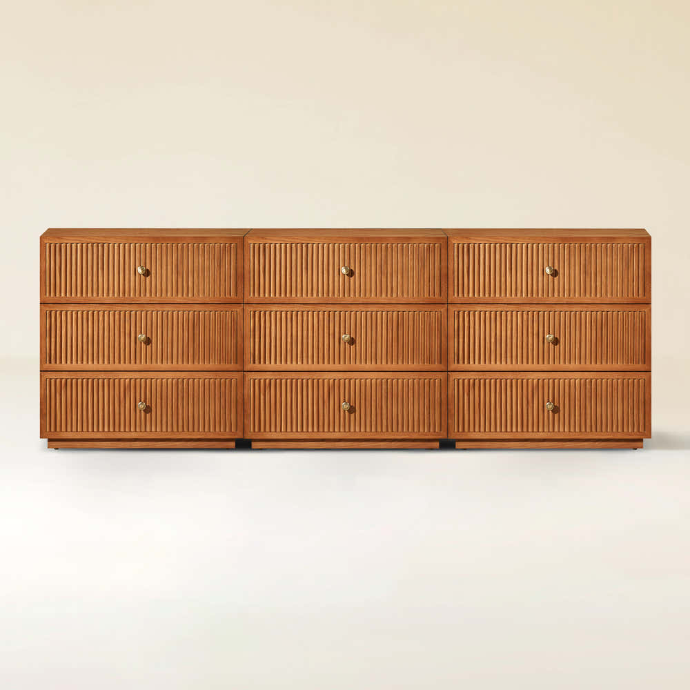 Avery Oak Drawer 90"W(Set of 3)
