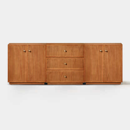 Avery Oak 3-Drawer Media Console 90"W