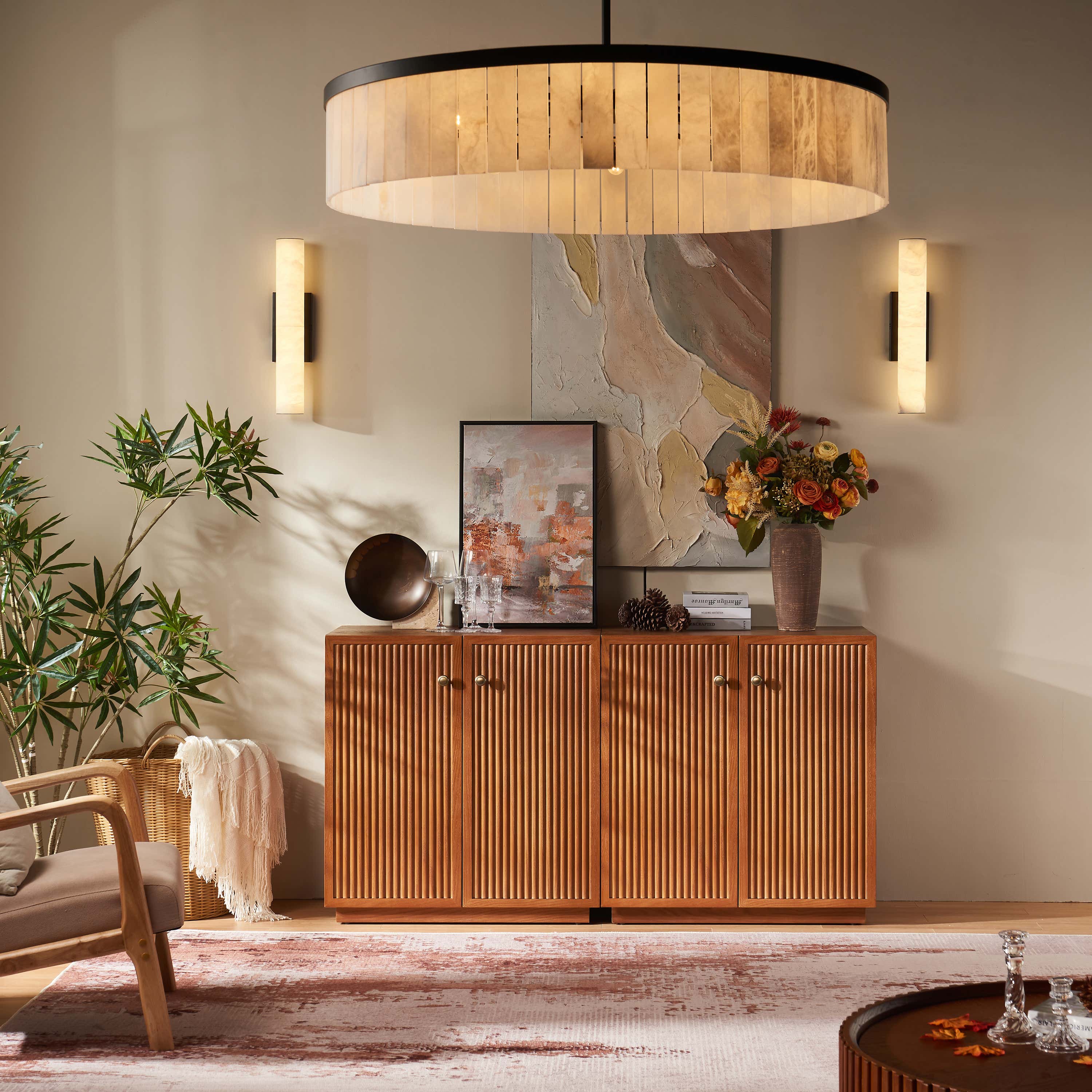 Avery Oak Console 60"W (Set of 2)