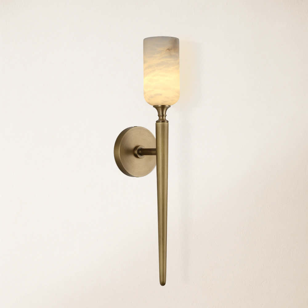 Axis Alabaster 1 Light Wall Sconce 22"H#Finish_Gold
