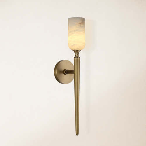 Axis Alabaster 1 Light Wall Sconce 22"H#Finish_Gold