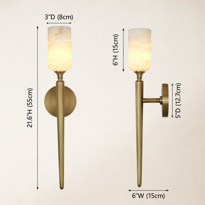 Axis Alabaster 1 Light Wall Sconce 22"H