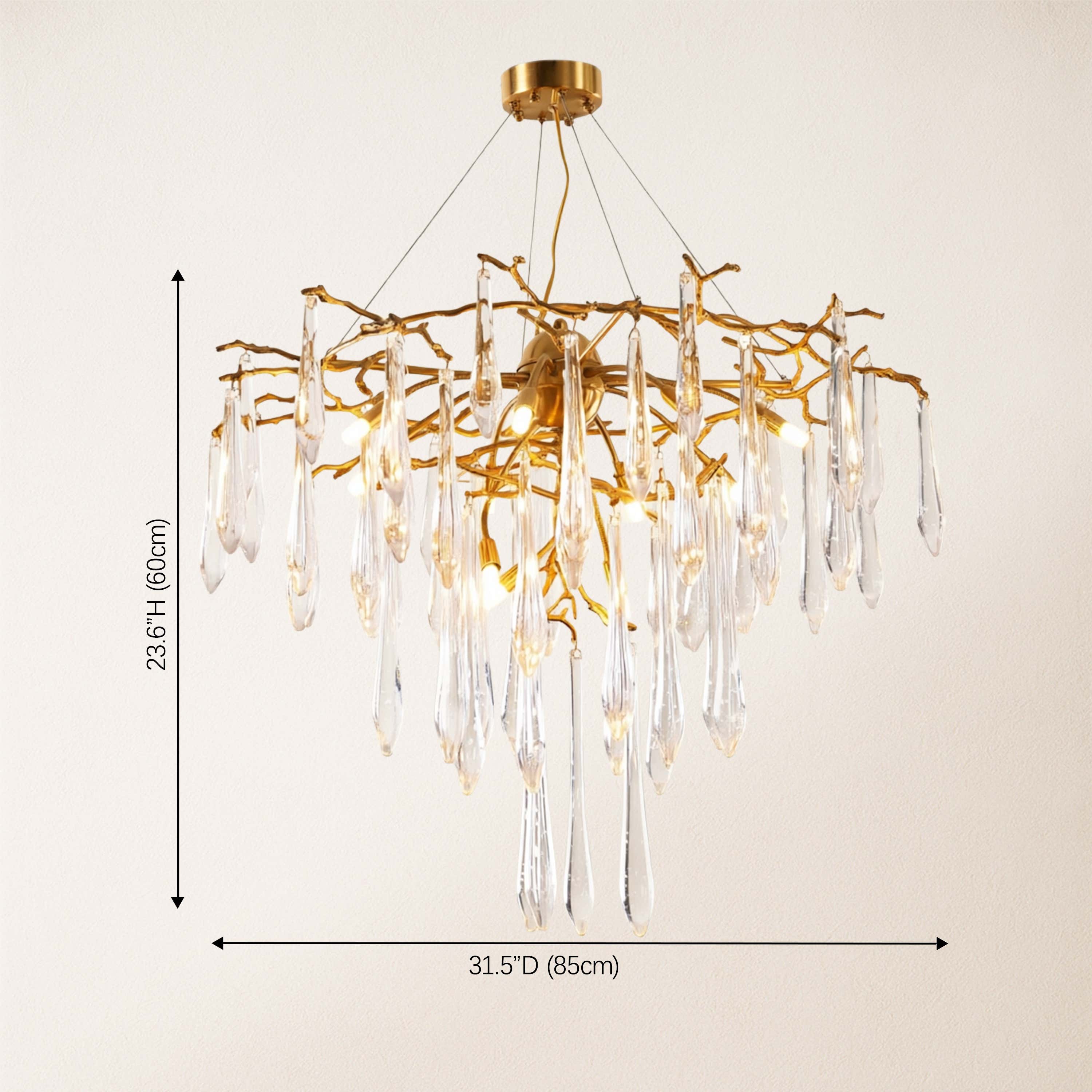 Aurevia Crystal Branch Round Chandelier